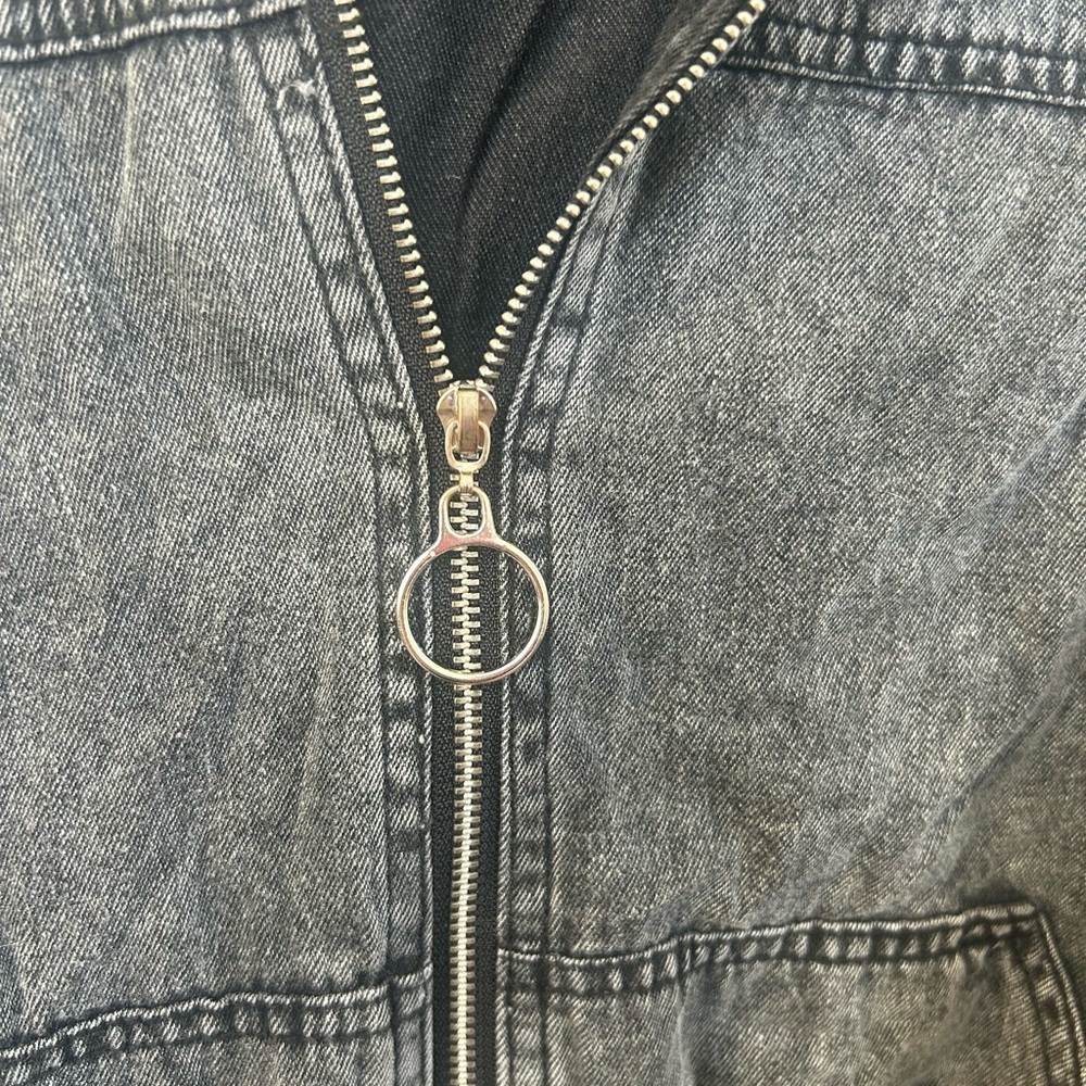 Modish Rebel Pieced Denim Hooded Jacket NWOT - Picture 3 of 8